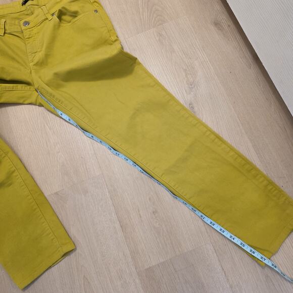 Eileen Fisher Parrot Yellow Skinny Ankle Organic Cotton Casual Mature Jeans 10 - Picture 7 of 11